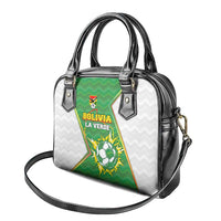 Bolivia La Verde Soccer Shoulder Handbag with Number and Flaming Ball Graphic