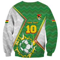 Personalized Bolivia La Verde Soccer Sweatshirt with Number and Flaming Ball Graphic TS04