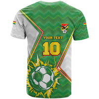 Personalized Bolivia La Verde Soccer T Shirt with Number and Flaming Ball Graphic TS04