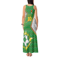 Personalized Bolivia La Verde Soccer Tank Maxi Dress with Number and Flaming Ball Graphic TS04