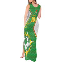 Personalized Bolivia La Verde Soccer Tank Maxi Dress with Number and Flaming Ball Graphic TS04