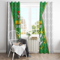 Bolivia La Verde Soccer Window Curtain with Number and Flaming Ball Graphic