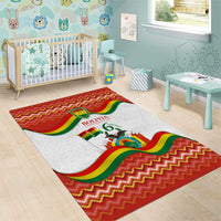 Bolivia Independence Day Area Rug with Flag Colors and August 6 Celebration Design
