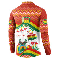 Bolivia Independence Day Button Sweatshirt with Flag Colors and August 6 Celebration Design