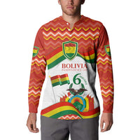 Bolivia Independence Day Button Sweatshirt with Flag Colors and August 6 Celebration Design