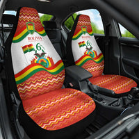 Bolivia Independence Day Car Seat Cover with Flag Colors and August 6 Celebration Design