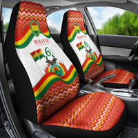 Bolivia Independence Day Car Seat Cover with Flag Colors and August 6 Celebration Design