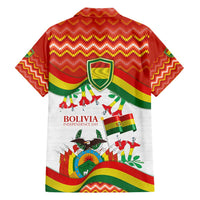 Bolivia Independence Day Family Matching Long Sleeve Bodycon Dress and Hawaiian Shirt with Flag Colors and August 6 Celebration Design