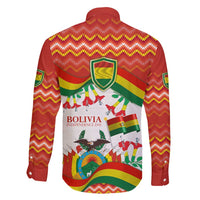 Bolivia Independence Day Family Matching Long Sleeve Bodycon Dress and Hawaiian Shirt with Flag Colors and August 6 Celebration Design