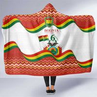 Bolivia Independence Day Hooded Blanket with Flag Colors and August 6 Celebration Design