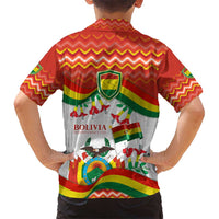 Bolivia Independence Day Kid Hawaiian Shirt with Flag Colors and August 6 Celebration Design