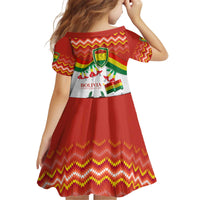 Bolivia Independence Day Kid Short Sleeve Dress with Flag Colors and August 6 Celebration Design