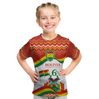 Bolivia Independence Day Kid T Shirt with Flag Colors and August 6 Celebration Design
