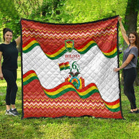 Bolivia Independence Day Quilt with Flag Colors and August 6 Celebration Design