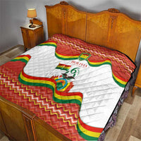 Bolivia Independence Day Quilt with Flag Colors and August 6 Celebration Design