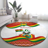 Bolivia Independence Day Round Carpet with Flag Colors and August 6 Celebration Design