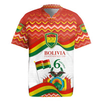 Bolivia Independence Day Rugby Jersey with Flag Colors and August 6 Celebration Design