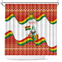 Bolivia Independence Day Shower Curtain with Flag Colors and August 6 Celebration Design
