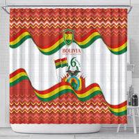 Bolivia Independence Day Shower Curtain with Flag Colors and August 6 Celebration Design