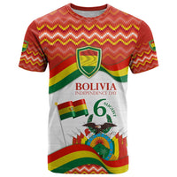 Bolivia Independence Day T Shirt with Flag Colors and August 6 Celebration Design