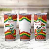 Bolivia Independence Day Tumbler Cup with Flag Colors and August 6 Celebration Design