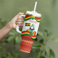 Bolivia Independence Day Tumbler With Handle with Flag Colors and August 6 Celebration Design