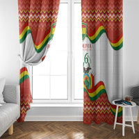 Bolivia Independence Day Window Curtain with Flag Colors and August 6 Celebration Design
