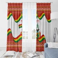 Bolivia Independence Day Window Curtain with Flag Colors and August 6 Celebration Design