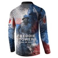 Freddie Stowers Button Sweatshirt African American Military Hero - Medal Of Honor 157th Infantry Division