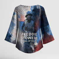 Freddie Stowers Kimono Sleeve Blouse African American Military Hero - Medal Of Honor 157th Infantry Division