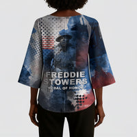 Freddie Stowers Kimono Sleeve Blouse African American Military Hero - Medal Of Honor 157th Infantry Division
