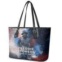 Freddie Stowers Leather Tote Bag African American Military Hero - Medal Of Honor 157th Infantry Division
