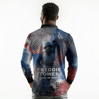 Freddie Stowers Long Sleeve Polo Shirt African American Military Hero - Medal Of Honor 157th Infantry Division