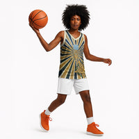 Freddie Stowers Basketball Jersey Medal Of Honor Hero - Vintage Retro Sunburst - Military Valor Heritage
