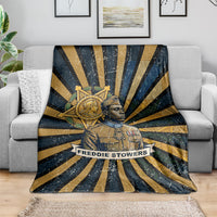 Freddie Stowers Blanket Medal Of Honor Hero - Vintage Retro Sunburst - Military Valor Heritage