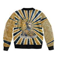 Freddie Stowers Bomber Jacket Medal Of Honor Hero - Vintage Retro Sunburst - Military Valor Heritage