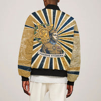 Freddie Stowers Bomber Jacket Medal Of Honor Hero - Vintage Retro Sunburst - Military Valor Heritage