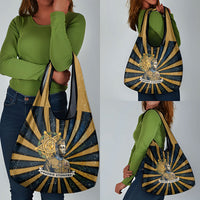 Freddie Stowers Grocery Bag Medal Of Honor Hero - Vintage Retro Sunburst - Military Valor Heritage