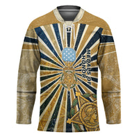 Freddie Stowers Hockey Jersey Medal Of Honor Hero - Vintage Retro Sunburst - Military Valor Heritage