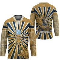 Freddie Stowers Hockey Jersey Medal Of Honor Hero - Vintage Retro Sunburst - Military Valor Heritage