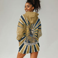 Freddie Stowers Hoodie Dress Medal Of Honor Hero - Vintage Retro Sunburst - Military Valor Heritage