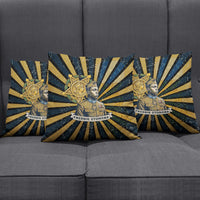 Freddie Stowers Pillow Cover Medal Of Honor Hero - Vintage Retro Sunburst - Military Valor Heritage