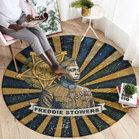 Freddie Stowers Round Carpet Medal Of Honor Hero - Vintage Retro Sunburst - Military Valor Heritage
