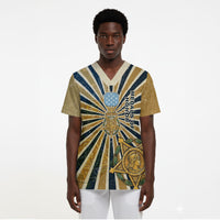 Freddie Stowers Scrub Top Medal Of Honor Hero - Vintage Retro Sunburst - Military Valor Heritage