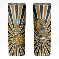 Freddie Stowers Skinny Tumbler Medal Of Honor Hero - Vintage Retro Sunburst - Military Valor Heritage