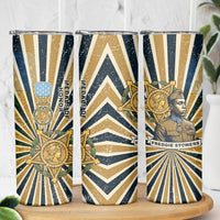 Freddie Stowers Skinny Tumbler Medal Of Honor Hero - Vintage Retro Sunburst - Military Valor Heritage