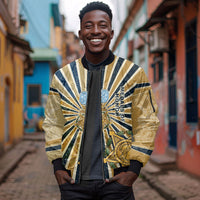 Freddie Stowers Sleeve Zip Bomber Jacket Medal Of Honor Hero - Vintage Retro Sunburst - Military Valor Heritage
