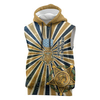 Freddie Stowers Sleeveless Hoodie Medal Of Honor Hero - Vintage Retro Sunburst - Military Valor Heritage