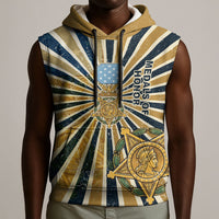 Freddie Stowers Sleeveless Hoodie Medal Of Honor Hero - Vintage Retro Sunburst - Military Valor Heritage