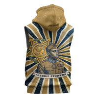 Freddie Stowers Sleeveless Zip Hoodie Medal Of Honor Hero - Vintage Retro Sunburst - Military Valor Heritage